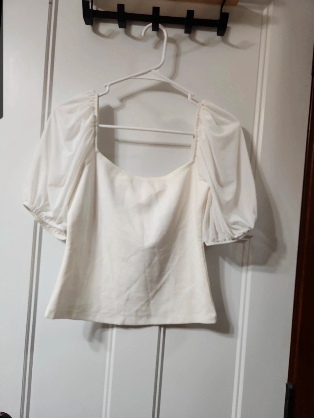 Free People White Square Neck Top